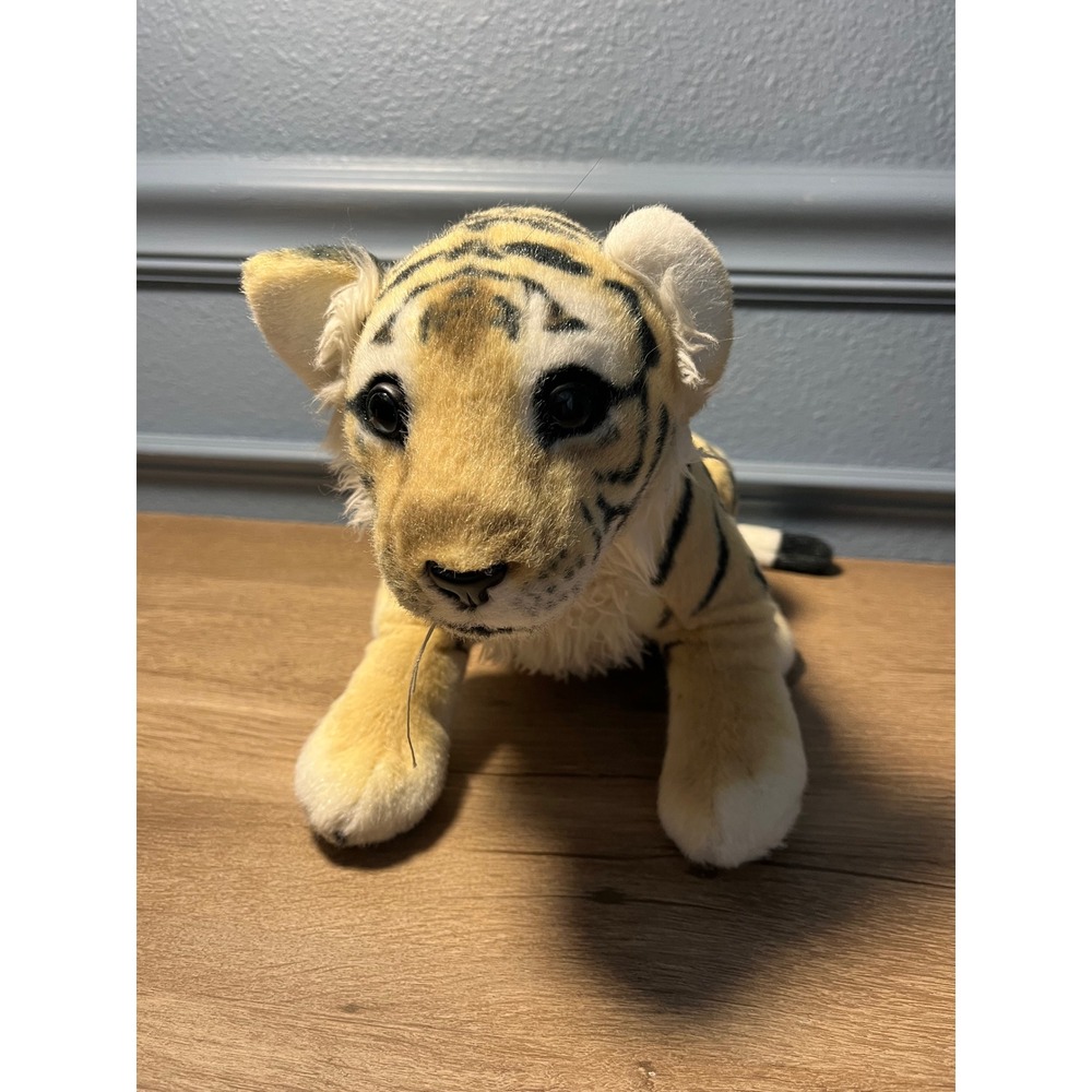Adorable Plush Tiger Cub Stuffed Animal Realistic Wild Cat Toy Kids